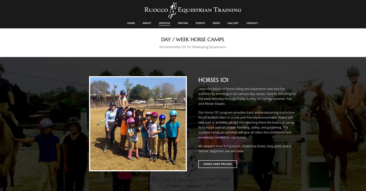 Ruocco Equestrian Training Horse Camps